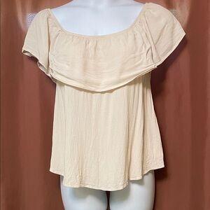 Forever 21 Soft Beige Off-Shoulder Blouse